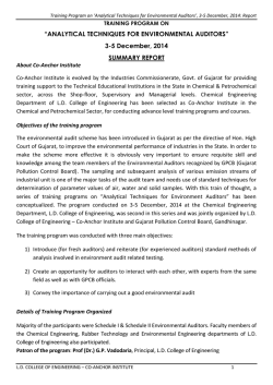 “ANALYTICAL TECHNIQUES FOR ENVIRONMENTAL AUDITORS