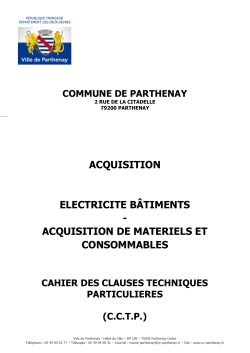 CCTP ELECTR - Communauté de communes de Parthenay