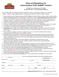 Contract For Flea Market Vendors
