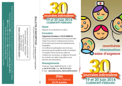19 et 20 juin 2014 journées infirmières - (CHU) de Clermont