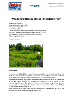 Wanderung Hausapotheke &bdquo;Moarleitnerhof&ldquo;
