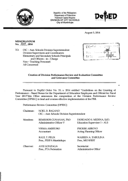 Div. Memo No. 264 s. 2014