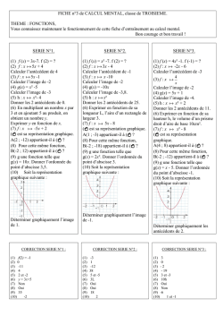 FICHE n&deg;6 de CALCUL MENTAL, classe de TROISIEME