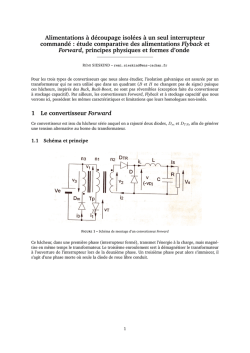 &eacute;tude comparative des alimentations Flyback et