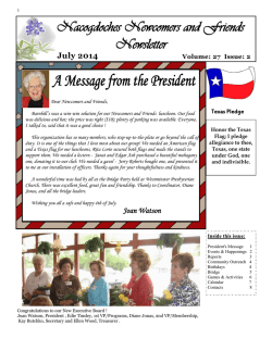 July 2014 - Nacogdoches Newcomers and Friends