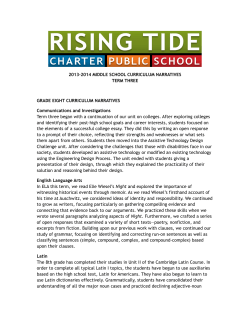 GRADE SEVEN - Rising Tide Charter Public School