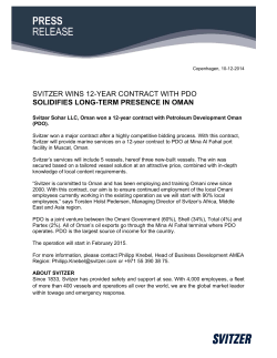 Svitzer wins 12-year contract with PDO in Oman December 2014