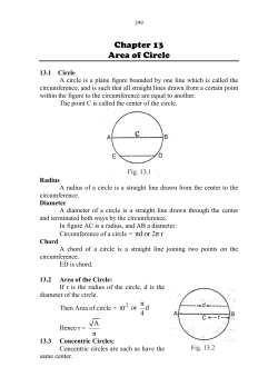 Chapter 13 Area of Circle
