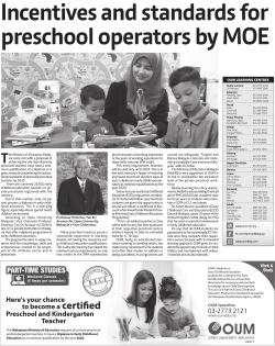 Incentives and standards for preschool operators by MOE