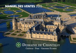 Manuel des ventes 2015 - Domaine de Chantilly