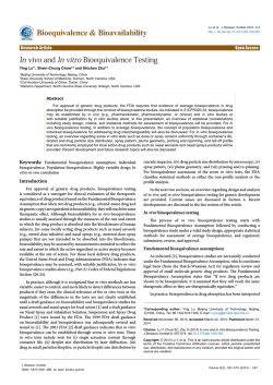 In vivo and In vitro Bioequivalence Testing