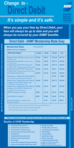 1 Jul 2014 2014 ANMF direct debit membership form If you wish to