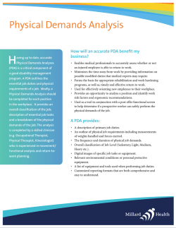 Physical Demands Analysis