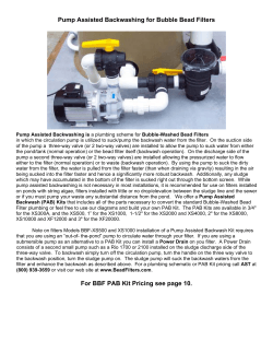 Pump Assisted Backwashing for Bubble Bead Filters