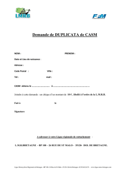 FORMULAIRE DUPLICATA CASM - Ligue moto R&eacute;gion Bretagne