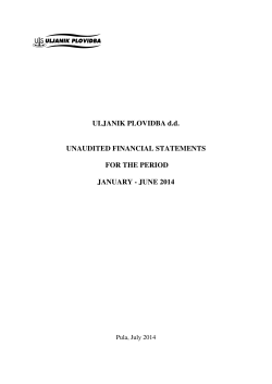 Semiannual report 1H., unaudited, non consolidated, 2014.