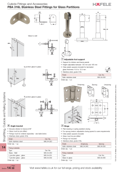 Cubicle Fittings and Accessories PBA 316L Stainless Steel