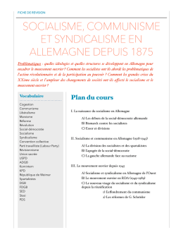 Fiche de r&eacute;vision socialisme, communisme et syndicalisme en