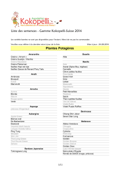 Liste des semences – gamme Kokopelli Suisse 2014