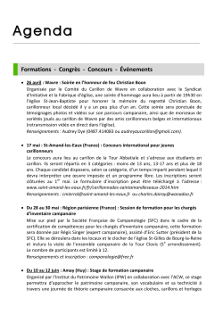 Agenda_avril 2014 - Association Campanaire Wallonne