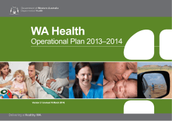 WA Health Operational Plan 2013