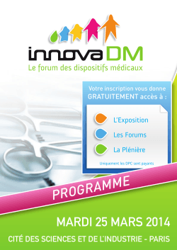 Téléchargez le programme final de InnovaDM 2014