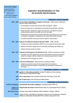 Ing&eacute;nieur Industrialisation et Test de produits &eacute;lectroniques