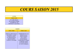 PLanning Cours 2015