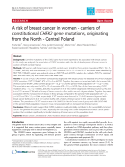 A risk of breast cancer in women