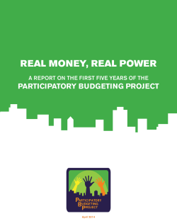REAL MONEY, REAL POWER - The Participatory Budgeting Project