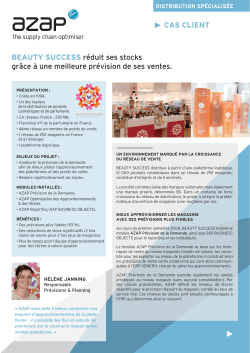 Cas Client | Beauty Success - AZAP | Logiciels de Supply Chain