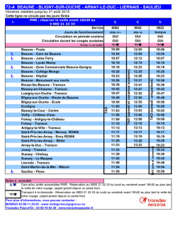 Ligne 72 - Beaune - Bligny-sur-Ouche - Arnay-Le-Duc