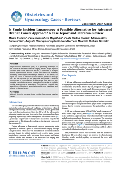Is Single Incision Laparoscopy A Feasible Alternative for Advanced