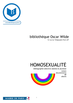 HOMOSEXUALIT&Eacute; - Biblioth&egrave;ques de pr&ecirc;t de la Ville de Paris