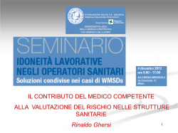 Il contributo del medico competente alla valutazione