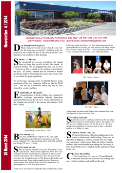 Newsletter Number 4 - Wairau Intermediate School