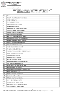 LISTE DES ADMIS AU concours 6mai 2104