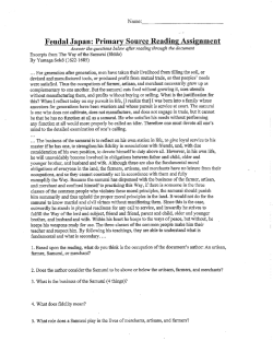 Feudal Japan: Primary Source Reading Assignment