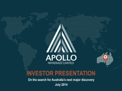 Apollo Minerals INVESTOR PRESENTATION