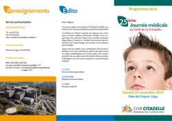 Invitation Journee medicale CHR 2014