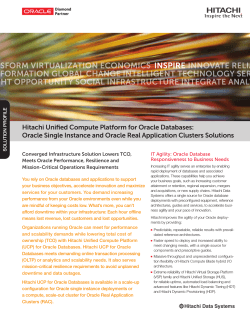 Hitachi Unified Compute Platform Select for Oracle Databases