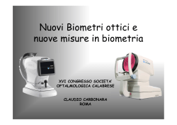 Nuovi Biometri ottici e nuove misure in biometria