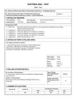 ELECTORAL ROLL - 2014 - Chief Electoral Officer,Goa