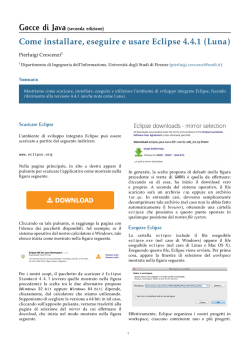 Installazione e utilizzo di Eclipse - Pierluigi Crescenzi