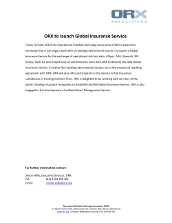 ORX to launch Global Insurance Service