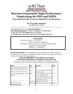 Warriors Lamorinda Night Performance Fundraising for OYA and
