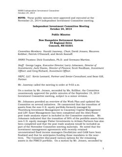 Independent Investment Committee Minutes - October 2014