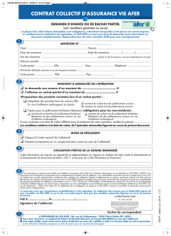 Rachat partiel / Avance - Epargne Retraite AFER