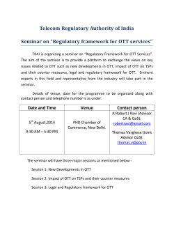 Detail - Telecom Regulatory Authority of India