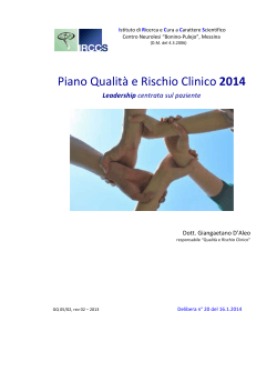 Piano Qualità e Rischio Clinico 2014